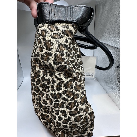 NWT Vintage Y2K Fashion Bug Leopard Print Shoulder Bag w/ Black Flower Accent - Picture 5 of 11